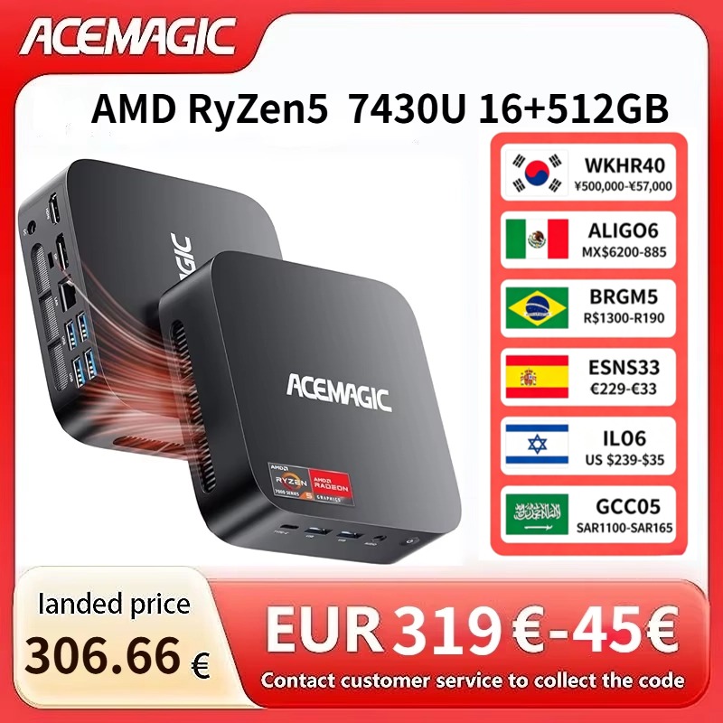 Retro Gaming Mini Pc - ACEMAGIC AMD Ryzen 5 7430U มินิพีซี