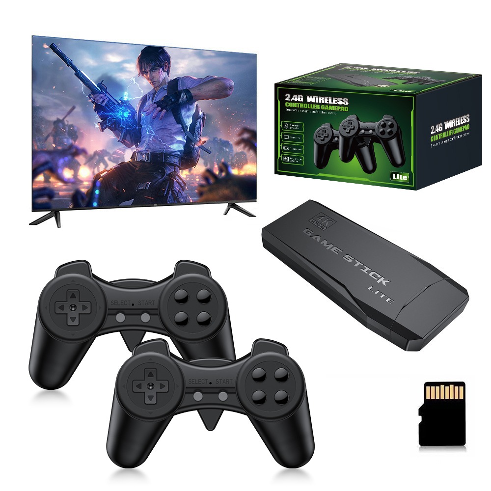 Retro Gaming Mobile - เครื่องเล่นเกมพกพา 4K Retro Game Stick พร้อมคอนโทรลเลอร์ไร้สาย