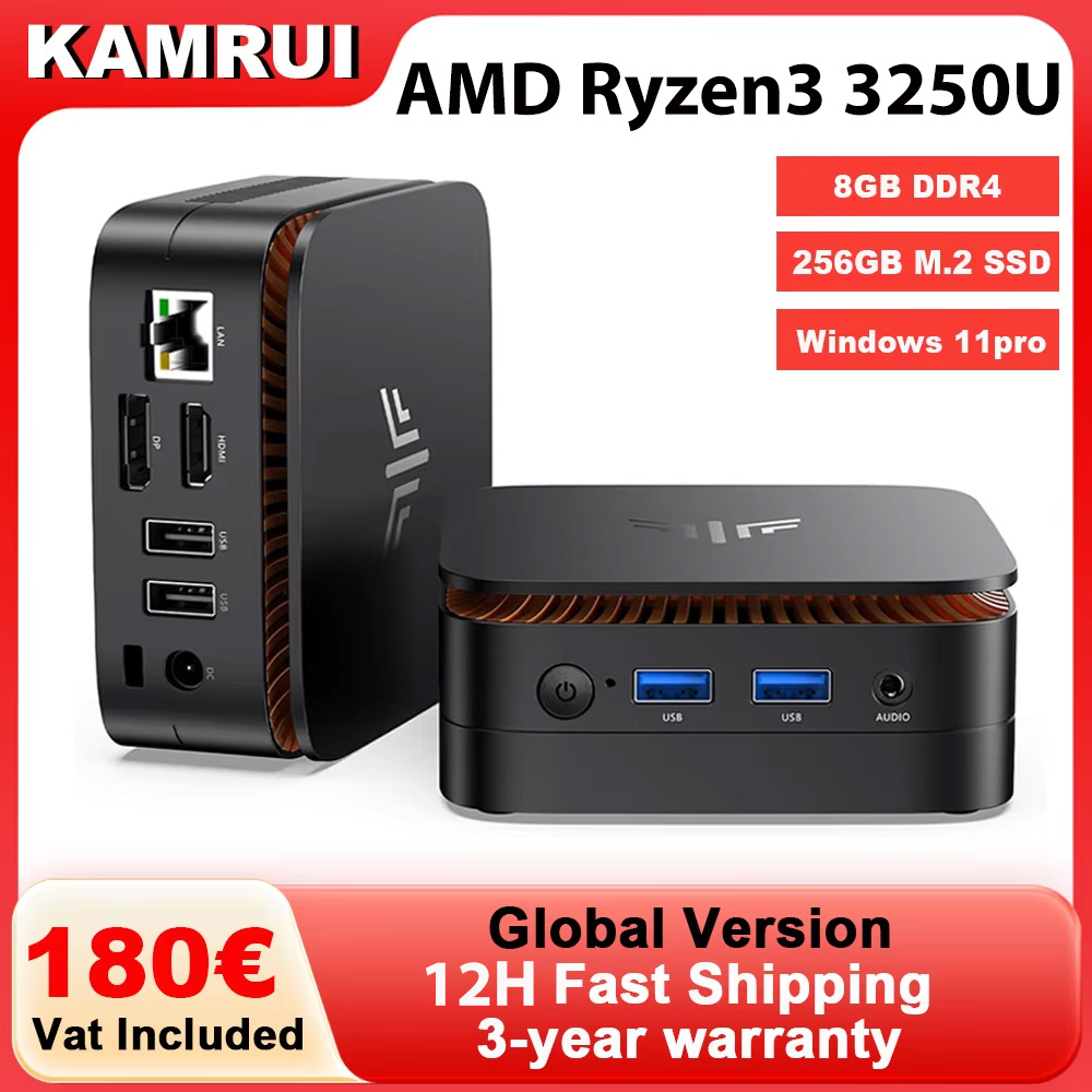Retro Gaming Mini Pc - คอมพิวเตอร์ขนาดเล็ก KAMRUI AMD R3 3250U แรม