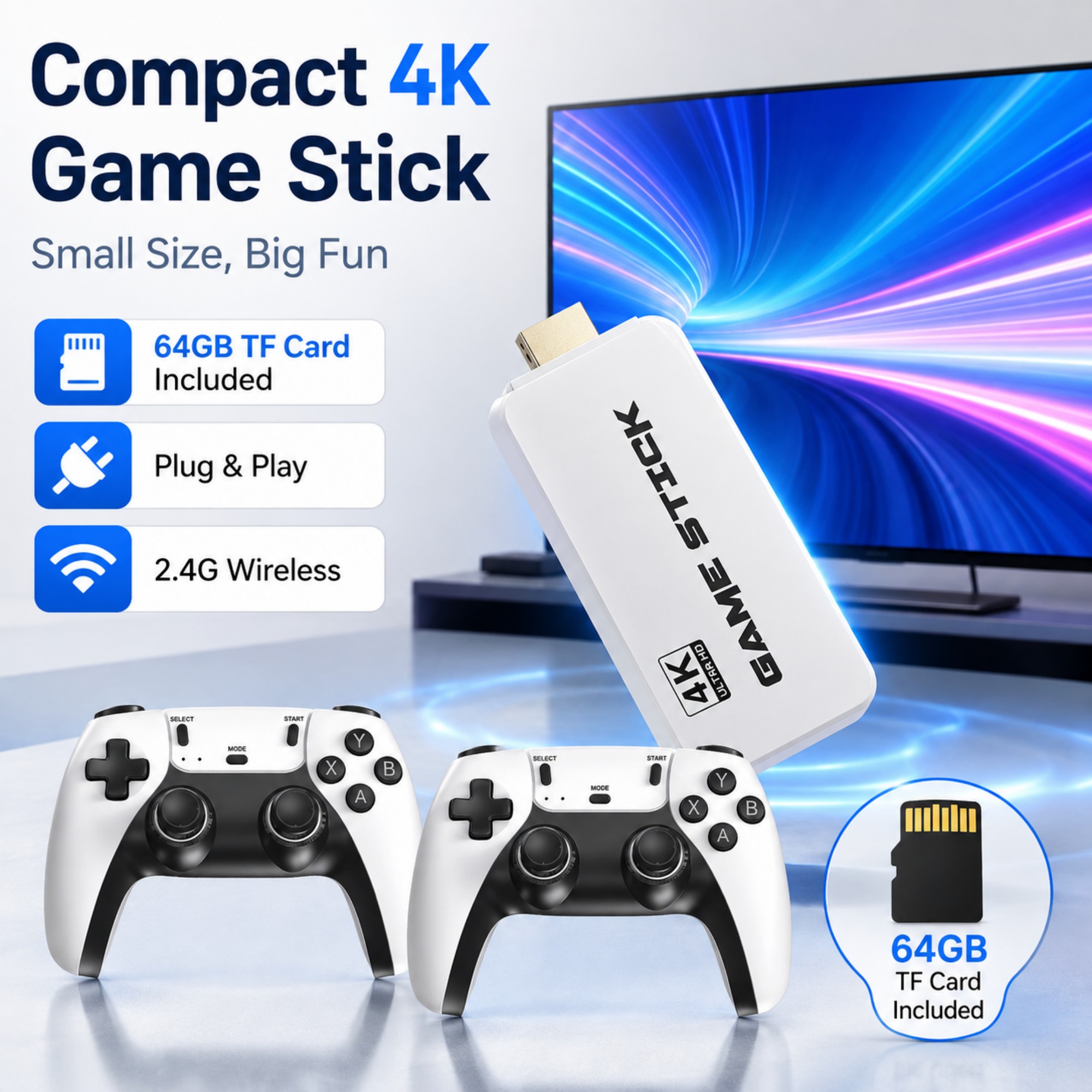 Retro Gaming Game Stick - เครื่องเล่นเกมย้อนยุค Game Stick M15 Ultra ความจุ