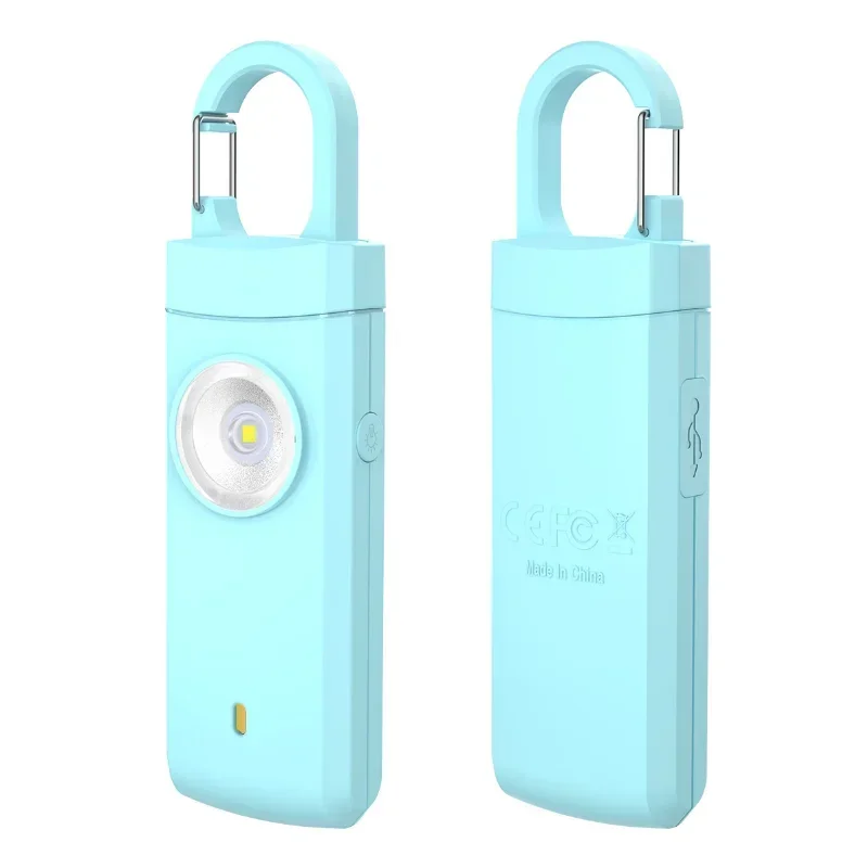Rechargeable Battery Aa - ไฟฉาย LED ป้องกันตัวแบบพวงกุญแจ ชาร์จผ่าน USB พร้อมสัญญาณเตือนภัย
