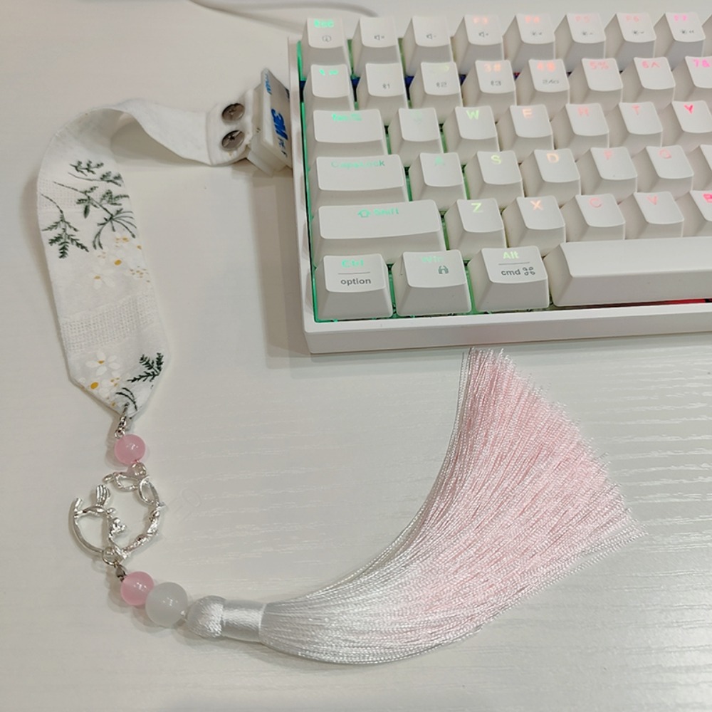 Retro Gaming Cable - สไตล์เรโทรจีนสำหรับตกแต่งคีย์บอร์ดแบบปรับแต่งได้ของ Wooting พร้อมริบบิ้นตกแต่ง อุปกรณ์เสริมสำหรับเล่นเกม ของขวัญ