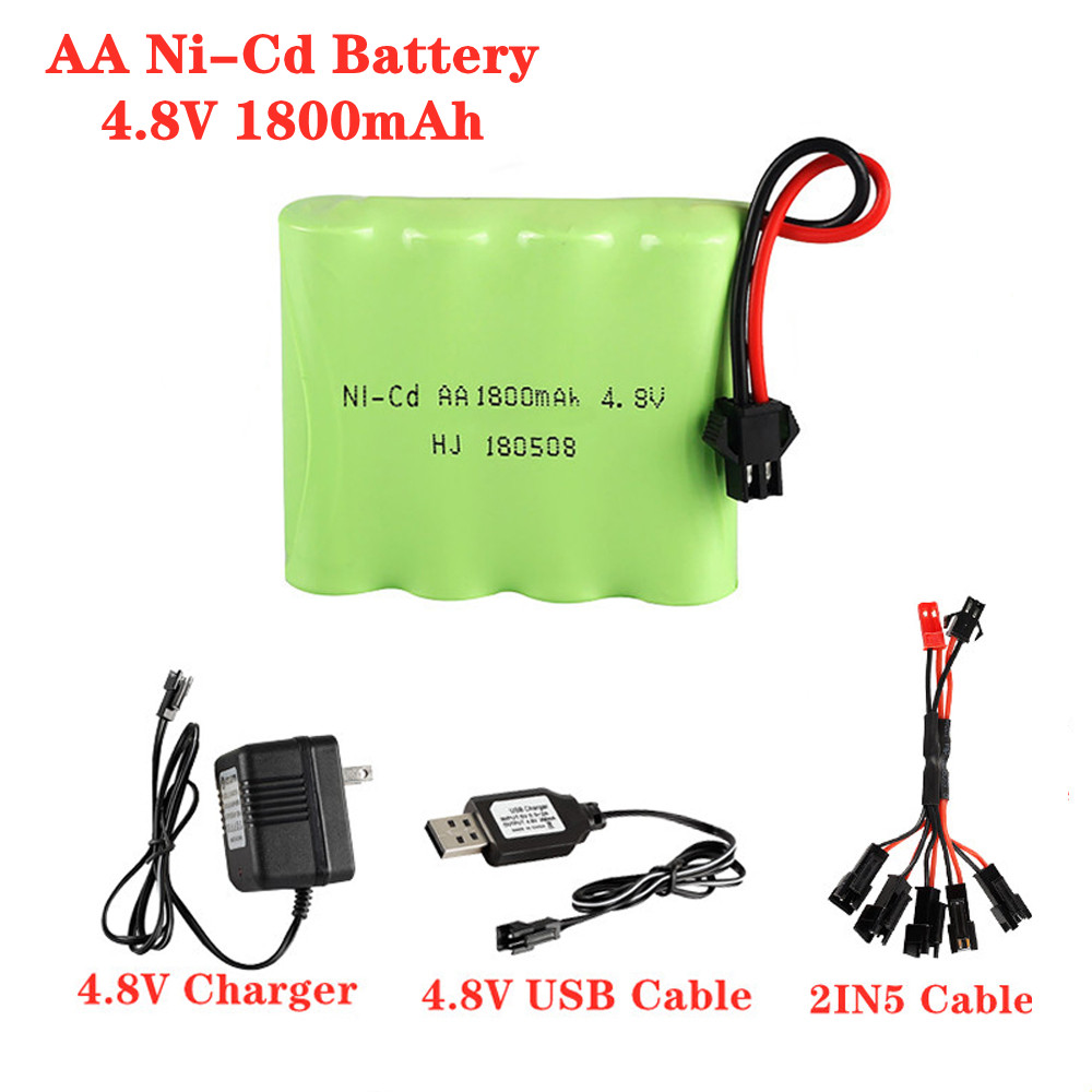 Rechargeable Battery Aa - 4.8V 1800mAh Ni-Cd AA แบตเตอรี่สําหรับ RC