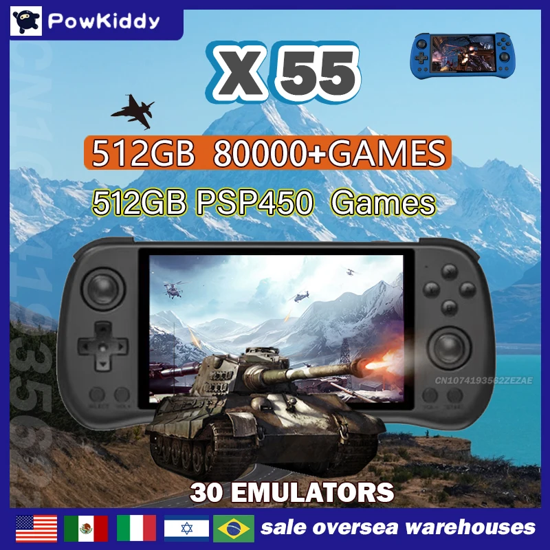80000 เกม 512G POWKIDDY X55 5. - Retro Gaming Mobile บทวิจารณ์และราคา