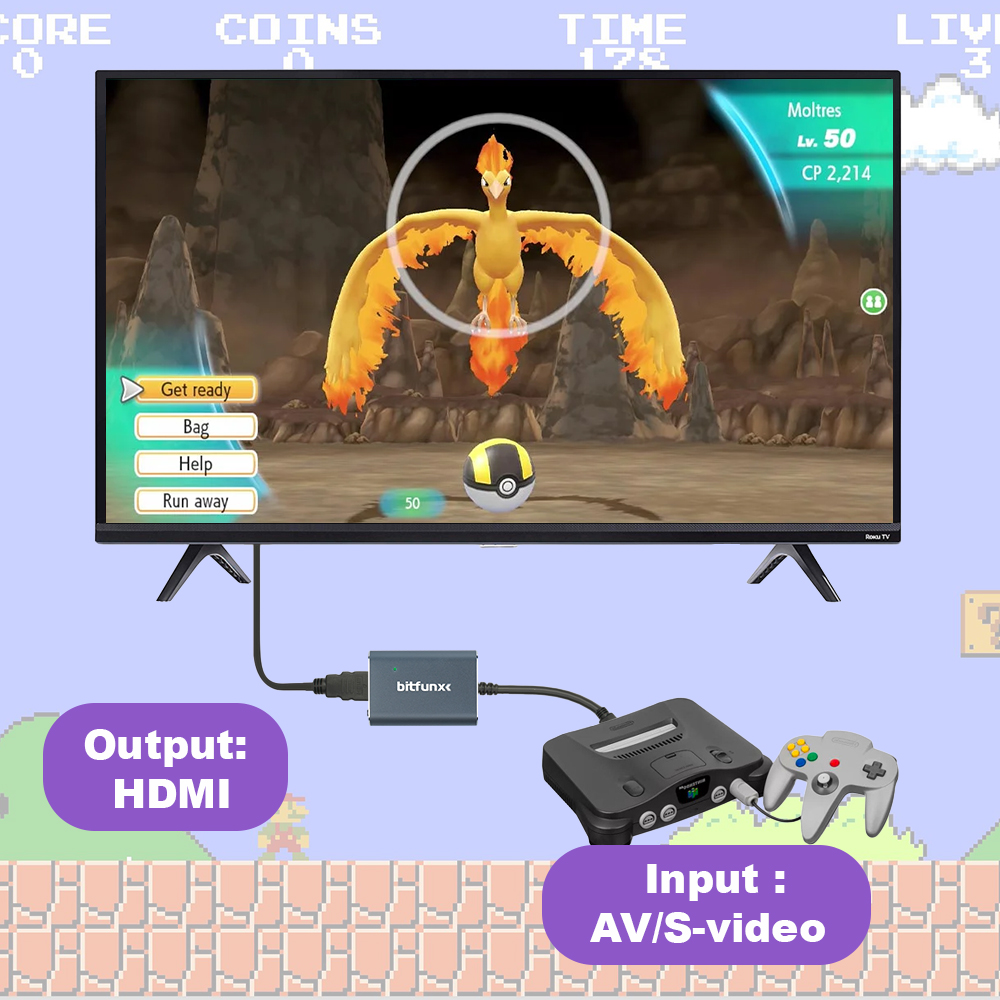 Bitfunx 720P Svideo/AV ไปยังอะ - Retro Gaming Mobile บทวิจารณ์และราคา