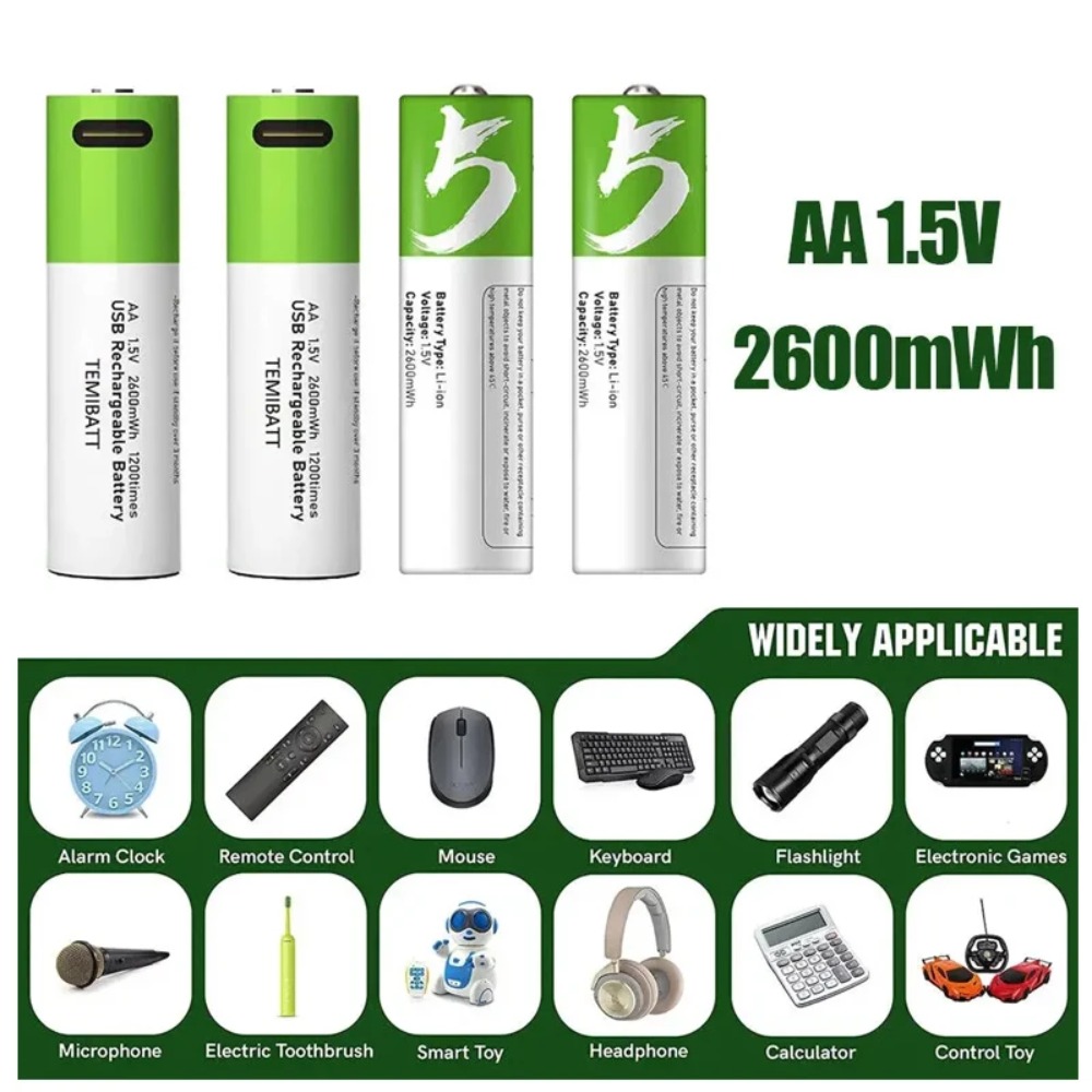 8 ชิ้น 1.5V AA 2600mWh ความจุแ - Rechargeable Battery Aa บทวิจารณ์และราคา