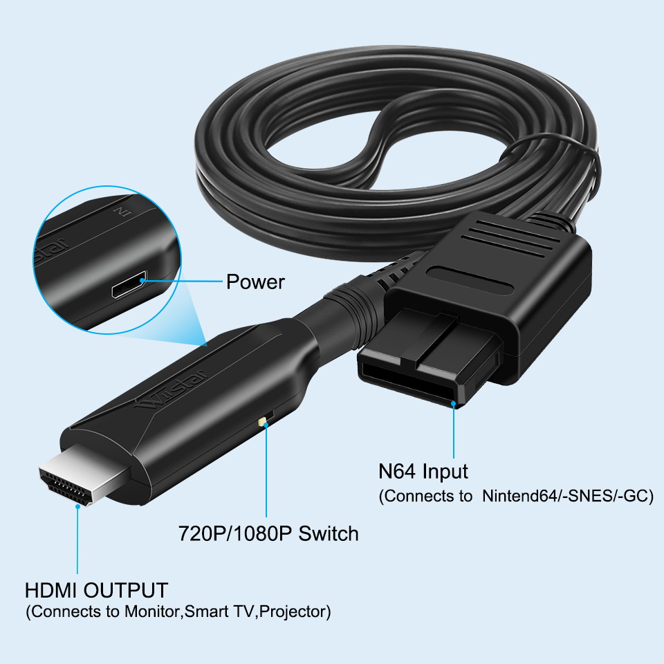 N64เป็นอะแดปเตอร์แปลงสายที่เข้ - Retro Gaming Cable บทวิจารณ์และราคา