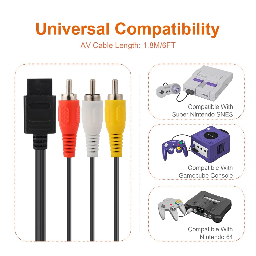 N64 AV/Gamecube/SNES/SFC คุณภา - Retro Gaming Cable บทวิจารณ์และราคา